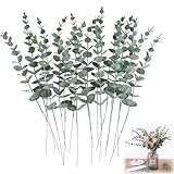 Künstliche Eukalyptus Zweige, Künstliche Eukalyptus Pflanzen, Künstliche Pflanzen Eukalyptus Deko, 20 Stück Kunstpflanzen Eukalyptusblätter Deko, Kann als Dekoration für Hochzeiten