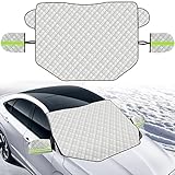 sukudon Frontscheibenabdeckung, Auto Scheibenabdeckung Windschutzscheibe Frost/Sonnenschutz Auto Frontscheibe Eisschutzfolie mit Magnet (145 * 118cm) faltbar