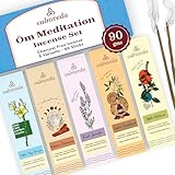 Calmveda Meditation weihrauch Räucherstäbchen Set - (90 gm Incense Sticks) Sauber,ohne Kohle räucherstäbchen Bio qualität | enthält Sandelholz, Lavendel, Patchouli, Nag Champa, Zimt räucherwerk