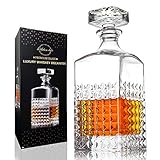 Lighten Life Whisky-Dekanter,1000 ml Kristall-Dekanter mit Stopfen in Geschenkbox,bleifreier Whisky Karaffe Whiskyflasche,Premium-Scotch-Dekanter für Whisky,Bourbon, Bourbon-Dekanter für Männer