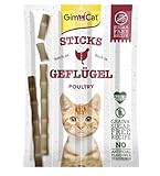 GimCat Sticks Geflügel - Softe Kaustangen mit hohem Fleischanteil und ohne Zuckerzusatz - 1 Packung (1 x 4 Sticks)