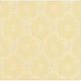 Schwere Satintapete 70 cm breit Ranken Barock Floral gelb