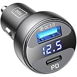 INIU zigarettenanzünder USB, 66W Kfz Ladegerät, USB-C USB-A PD 3.0 & QC 3.0+ Schnelles zigarettenanzünder Adapter für iPhone 15 14 13 12 11 Pro Max Plus Samsung Galaxy Note Pixel