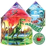 W&O Dinosaurier Spielzelt mit tollen Dinogeräuschen - Pop-Up - Kinderzelt für Drinnen und Draußen, Spielhaus für das Kinderzimmer, für Mädchen und Jungen, Kinder Zelt