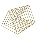 Dussdote Zeitschriftenständer mit 9 Fächern, Buchaufzeichnungshalter, Desktop-Aktenregal aus Edelstahl, multifunktionaler dreieckiger Aktenorganisator für Heim- und Bürodekoration