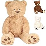 BRUBAKER XXL Teddybär 100 cm groß - Beige - Stofftier...