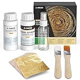 Blattgold-Folien-Set für Kunst und Handwerk 100 Stück Imitationsblattgold Wasserbasierter Vergoldungskleber und Schutzlack Inklusive Pinsel und Sprühflasche Vielseitig für Dekoration und Restaurierung