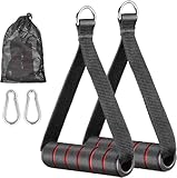 Kabelzug Griffe, 2 Stück Einhandgriff, Griffe für Fitnessbänder Einhandgriff für Widerstandsbänder Fitnessband Griffe mit Metall D-Ring Latzug Griff für Home Gym Seilzug Fitness Kraftraining