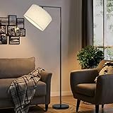 ZMH Stehlampe Modern Wohnzimmer Stehleuchte: bogenlampe Leselampe Schlafzimmer E27 Fassung Max. 40W Standleuchte Fußschalter Stoffschirm Design 166cm für Büro Sofa Hotel - Ohne Leuchtmittel