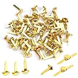 JDXun 200 Stück Mini Brads, (8x16mm) Musterklammern Metall Rundkopfklammern Verschlussklammern Musterbeutelklammern Scrapbooking Brads, für Basteln, Verzierungen und DIY (Gold)