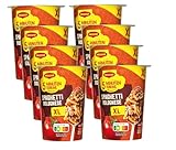 MAGGI 5 Minuten Terrine XL Spaghetti Bolognese, leckeres Fertiggericht, Instant Nudeln, mit Hackfleisch, 8er Pack (8 x 81g)