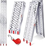 MASKO® Auffahrrampe 340kg Faltbare ALU Verladerampe Max 680kg* Pro Paar Verladeschiene Antirutsch Klappbar max. 340kg* pro Stück Motorrad ATV Quad PKW Auto Laderampe, Menge:1x Auffahrrampe