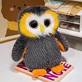 TROYSINC Plüsch Eule Kuscheltier Weiches Eule Kissen-Stofftier Süße Plüschtier für Kinder Mädchen Puppe Geschenk (20cm,Grau)