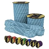 EdcX 4 mm Reflective Paracord 550 (15, 30, 50 m) – Typ III, 100% Nylonseil, 7 Litzen Seil, 4mm Nylonseil in vielen Farben