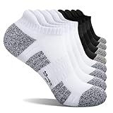 FALARY 8 Paar Sportsocken Herren 47-50 Atmungsaktive Sneaker Socken Damen Baumwollsocken Halbsocken Schwarz Weiß