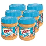 SKIPPY 6x 340g Erdnussbutter 'Creamy' | Peanutbutter Ohne Palmöl | Extra Smooth und aus 91% Erdnüssen | Peanut Butter ohne Stückchen | Leckere Erdnussbutter mit vollem und cremigen Geschmack