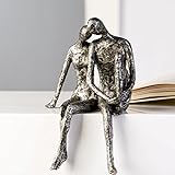 Casablanca 59657 Skulptur - Dekofigur 'Couple' - Paar - Polyresin - Farbe: antik-silber Höhe 25 cm