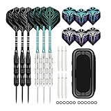 Ldbuejiaja 1 Set tragbare Stahl-Dartpfeil-Nadel-Metall-Darts-Set, Aluminium-Schäfte, Stahlspitze, Dart-Werkzeug für Dartscheibe, einfache Verwendung