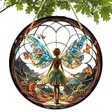 Feen-Schmetterling-Sonnenfänger – Acryl-Fensteranhänger, bunte hängende Dekoration, Vintage-Märchen-Sonnenfänger, gebeizte Schmetterlings-Display-Kunst, Gartenornament-Haken, Fensterdekoration für