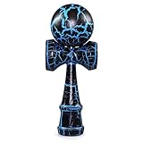 Ganzoo Kendama aus Buchen-Holz, Original Japanisches Traditionelles Holz-Sportgerät mit Kugel, Schnur und Fangteller für Geschicklichkeit/Balancing, Geschenk-Idee (blau schwarz)