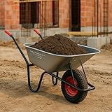 ONBEST Schubkarre mit 100 Liter vollverzinkt Silber – 250...