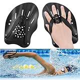 Zocipro 1 Paar Hand Paddles Schwimmen, Handpaddel zum Schwimmen, Schwimmpaddel mit verstellbaren Riemen ,Krafttrainingshilfe, Pool-Trainingsgerät, Zubehör für Erwachsene, Kinder, Unisex