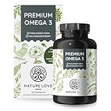 Premium Omega 3-120 Kapseln - 1000mg Fischöl pro Kapsel mit 80% Omega 3 Anteil (EPA & DHA) - Hochdosiert und hoch bioverfübar durch Triglycerid-Form - laborgeprüft und aus nachhaltigem Fischfang