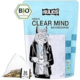 NULIOS - Minzig-fruchtiger Bio Kräutertee für stressfreien Genuss - 15 Pyramidenbeutel - „FRED’S CLEAR MIND“ - Basentee mit Pfefferminze, Zitronengras & Tulsi - ohne Aromastoffe & Zucker-koffeinfrei