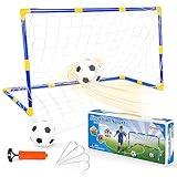 Kinder Fußballtor Set mit Ball Tor und Pumpe Fussball Interaktiv Spielzeug Sportspaß für Garten Indo Fussballtor Pop Up Fußballtor für Kinder Garten Fußballtraining