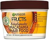 Garnier Haarmaske, Bändigendes Macadamia Hair Food, 3in1, ohne Silikone, für ein natürliches Haargefühl, Hair Food, Fructis, 390 ml