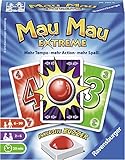 Ravensburger 26701 - Mau Mau Extreme, Kartenspiel mit Buzzer, Klassiker für 2-6 Spieler, Ablegespiel für Kinder und Erwachsene ab 6 Jahren, White