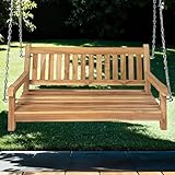 SAM 2-Sitzer Gartenschaukel Susana, hängende Bank 120 cm, Teakholz massiv, Schaukelbank für den Garten, pflegeleichtes Unikat