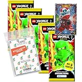 Bundle mit Lego Ninjago Serie 9 Trading Cards - 5 Booster + Lego Ninjago Serie 5 XXL6 Karte + Exklusive Collect-it Hüllen