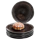 MamboCat Reactive Glaze Black Kuchenteller-Set 6-teilig...