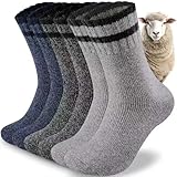 inaWarm Thermosocken Herren, Dicke Warme Wintersocken, Atmungsaktiv Wollsocken Männer für Wandern, Zuhause, Freizeit, Skifahren 3 Paar