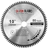 Saxton, hartmetallbestücktes Holzkreissägeblatt, 250 x 30 mm, 80 Zähne, für Bosch, Makita usw., passend für 255-mm-Sägen