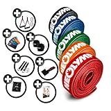 NEOLYMP Lange Fitnessbänder Stoff mit Fitness Zubehör - waschbare Resistance Bands, Widerstandsbänder, Gymnastikband, Fitnessband, Trainingsbänder, Klimmzugbänder, Krafttrainingssets