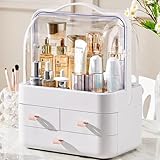 RMAN Make Up Organizer 180° Drehung mit Deckel Staubdicht Kosmetik Beauty Organizer Kosmetische Aufbewahrungsbox für Dresser Badezimmer Schlafzimmer Geschenk