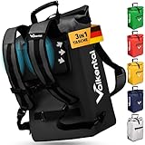 Valkental - 3in1 Fahrradtasche - NEUAUFLAGE 2024 - Geeignet als Gepäckträgertasche, Rucksack und Umhängetasche - Wasserdicht & Reflektierend - 23L - Schwarz