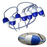 Pool Safety Float Line Kit 5.0 m Nylon Swimming Pool Divider Rope with Blue and White Buoy Balls, Stainless Steel Hooks for Easy Installation, Outdoor Pool Lane Divider and