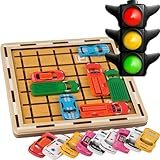 Rush Hour Spiel,Logikspiel,Schiebespiel,Denkspiel,Knobelspiel,Geduldspiel,Denken Logik Puzzle Spiele ab 6 7 8 9 10 Jahren, Brettspiele Kinderspielzeug Familienspiel Reisespiel für Jungen Mädchen (B)