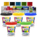 Dauerweiche Soft Knete Kinderknete Set 5 Becher á 145g - Knetspielzeug Knetmasse Modelliermasse in 5 kräftigen Farben für fantasiereiches Spiel - Plastilin Knetset für Kinder ungiftig