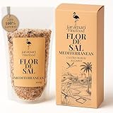 jaramari® Flor de Sal Mediterranean – handgeerntetes Gourmet-Meersalz aus Portugal, mediterran veredeltes Fleur de Sel als feines Finishing Salt, Premium Meersalz 200 g