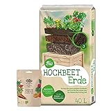 Universal Bio-Hochbeeterde 40 Liter & Terre Unity Bio Gemüsegarten-Samen Bundel - torffrei, samenfest und vegan - Aussaat Set-Anzuchterde & Saatgut