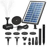 Solar-Springbrunnenpumpe, Mini-Wasserbrunnen, solarbetrieben, schwimmend, solarbetrieben, mit 8 Düsen, Solarmodul-Set, Wasserpumpe für Gartendekoration, Aquarium und Teich (7 W)