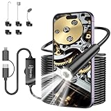 Endoskopkamera mit Licht, Ferdiiz 1920P HD Endoskop-Kamera Handy mit 8 LED, Wasserdichtes IP67 Inspektionskamera, Kein WLAN Erforderlich Kanal-Kamera für Android & iOS, Tablet - 32.8 ft/10 m