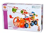 Eichhorn 100039094 Constructor Kranwagen vielseitiges Holzspielzeug, 170 Bauteile, 4 Verschiedene Konstruktionen, FSC 100 Prozent zertifiziertes Buchenholz, für Kinder ab 6 Jahren