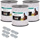 VOSS.farming 600m Kunststoffseil 6mm mit Seilverbindern Weidezaunseil Weidezaun Litze Kordel für Pferdezaun Pferdekoppel