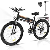 COLORWAY BK12M 26 Zoll Herren Damen Klappbares E-Bike, 250W Elektrofahrrad mit 36V 12Ah Akku, 7-Gang-Schaltung, Aluminiumrahmen, LCD-Display, Doppelscheibenbremse,Pedelec