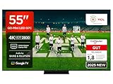 TCL 55Q7C QLED Mini LED Fernseher, 55 Zoll, 4K HDR Premium, Dolby Vision IQ & Atmos, Smart TV mit Google TV, Bang & Olufsen 6.2.2 Sound, 144Hz VRR, AMD FreeSync Premium Pro, HDMI 2.1, AirPlay 2, Alexa